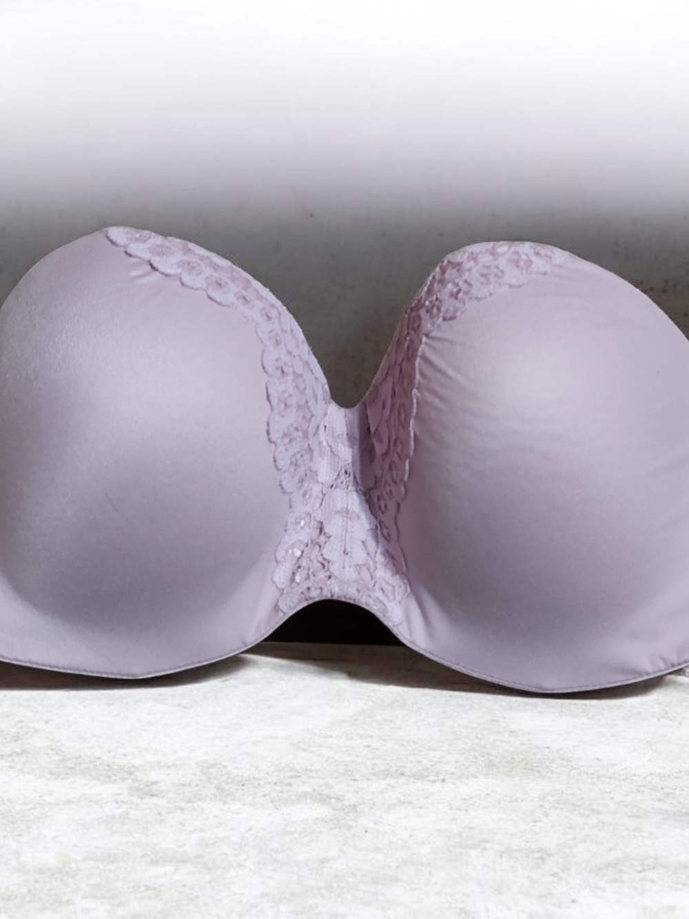 Victoria's Secret Strapless Lace-Accent Light Lavender Bra